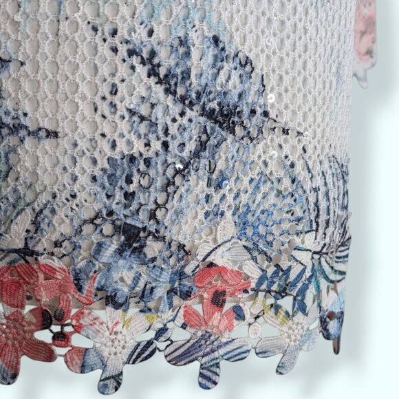 Alfred Dunner Floral Appliqué Layered Top - Picture 4 of 7